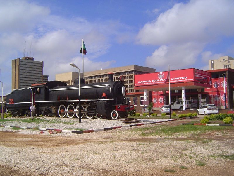 Out front, a preserved locomotive. Want a picture? Better ask first; officials here are crazy-sensitive about photography.