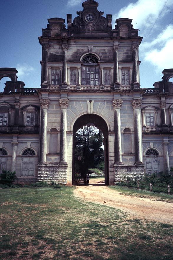One place, the grandest of all, is still intact: Falaknuma, the "breath of heaven." This is the main gate through the surrounding wall.