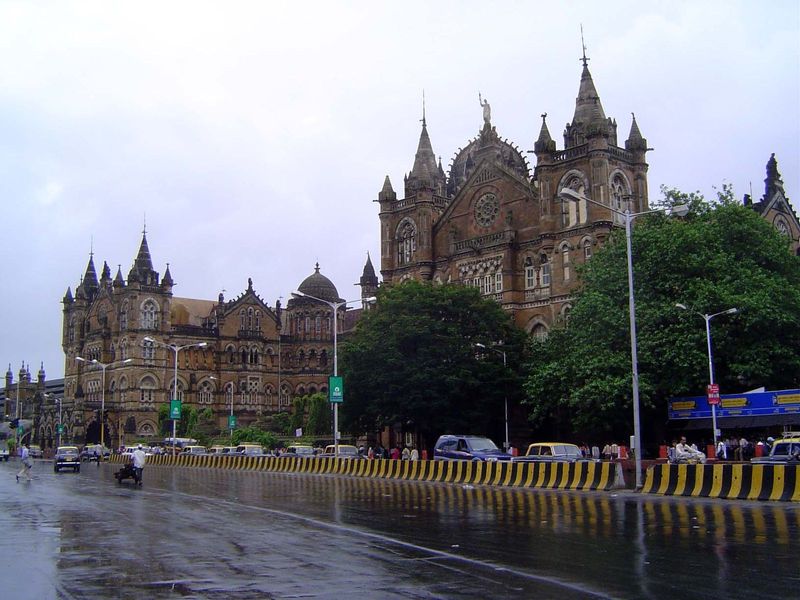 South of the railway platforms are the ticket hall and general offices of the Great Indian Peninsular Railway, once private but long ago nat
