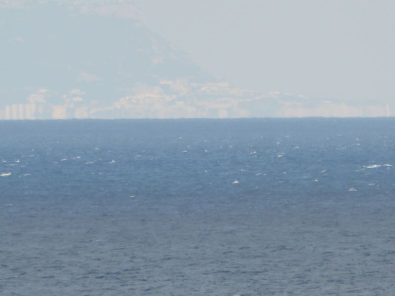 And here, zoomed from the spot, is Spain, some 20 miles away.