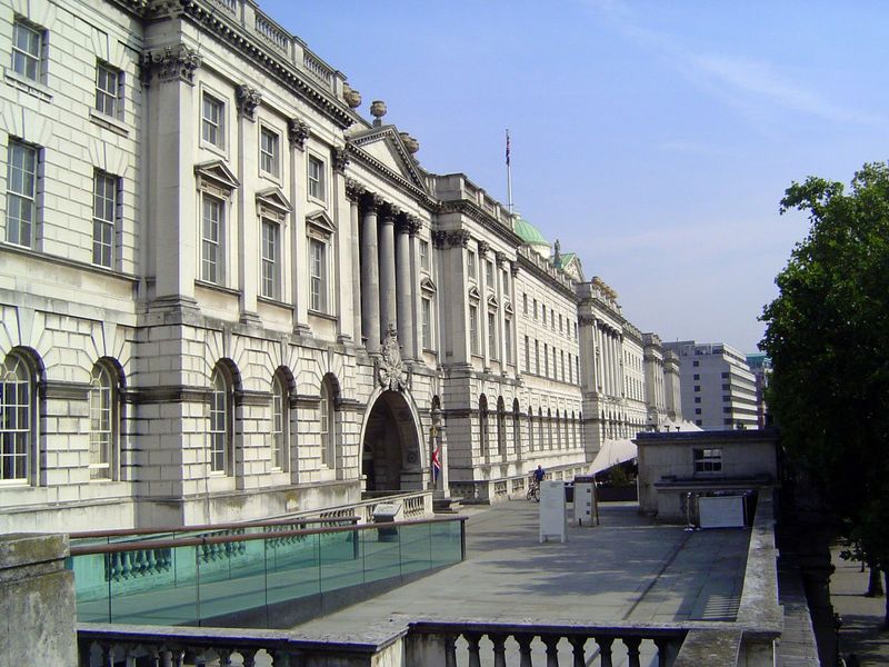 In case the Strand face seems small for an organization with such ambition, here's the much grander south side, presenting to the Thames a f