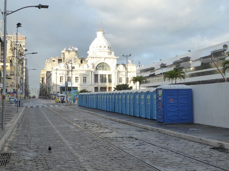We'll push on south just a bit beyond pelourinho. Here's the Rio Branco Palace, rebuilt in 1919 and formerly the headquarters of the state o