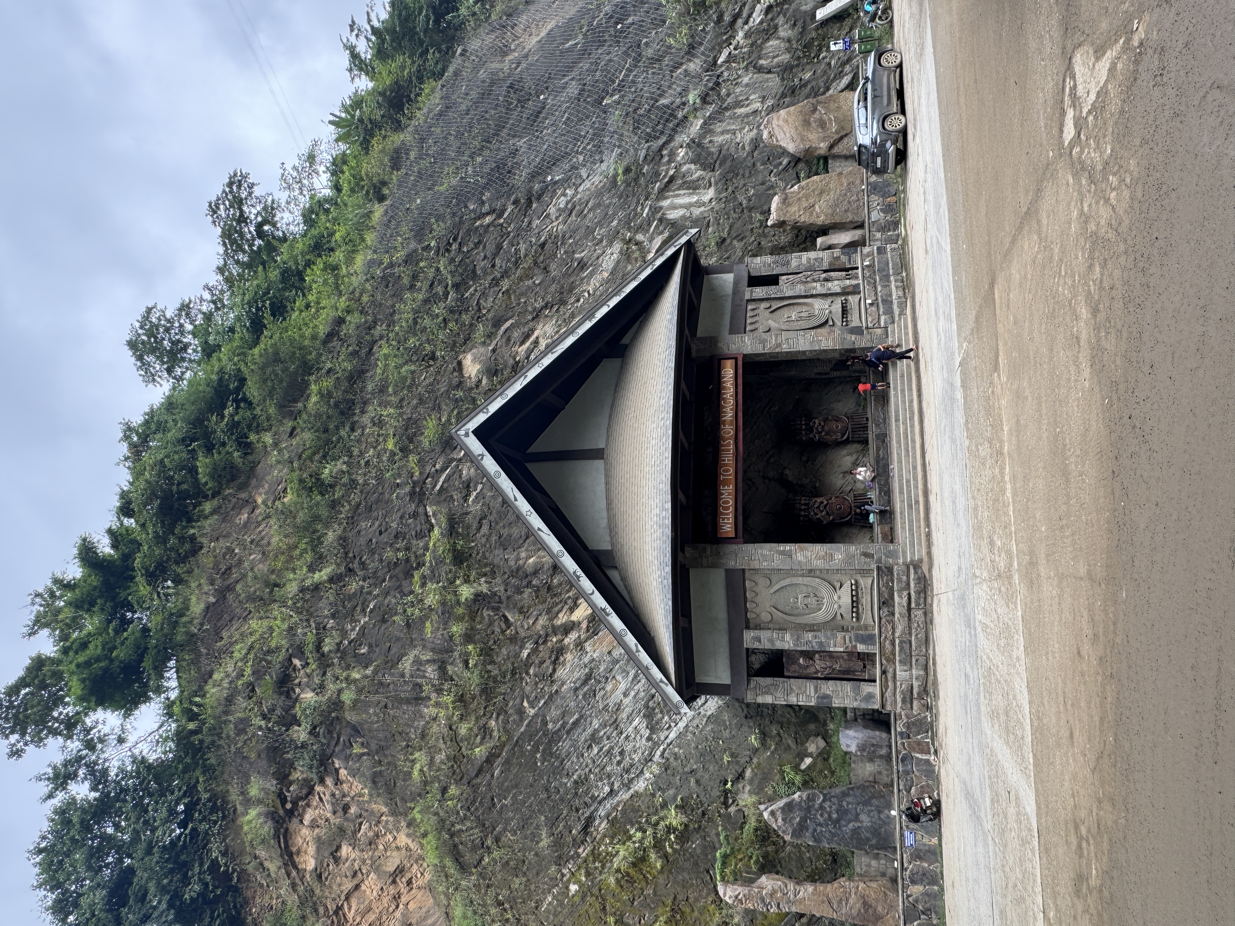 At the bridge there's a tourist-promotion installation.  The monoliths to its side are genuine and one of the more intriguing features of th