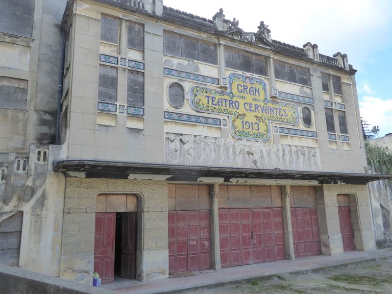 A few blocks bring us to the Grand Cervantes Theater, built by Manuel Pena for his wife Esperanza Orellana. That's the story anyway, though 