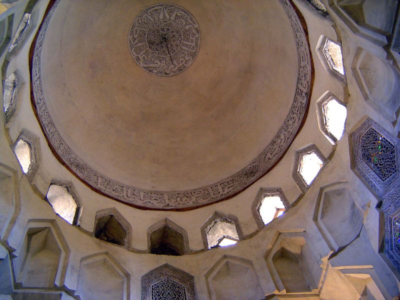 The interior has an abundance of windows under an inscription band on the base of the dome.