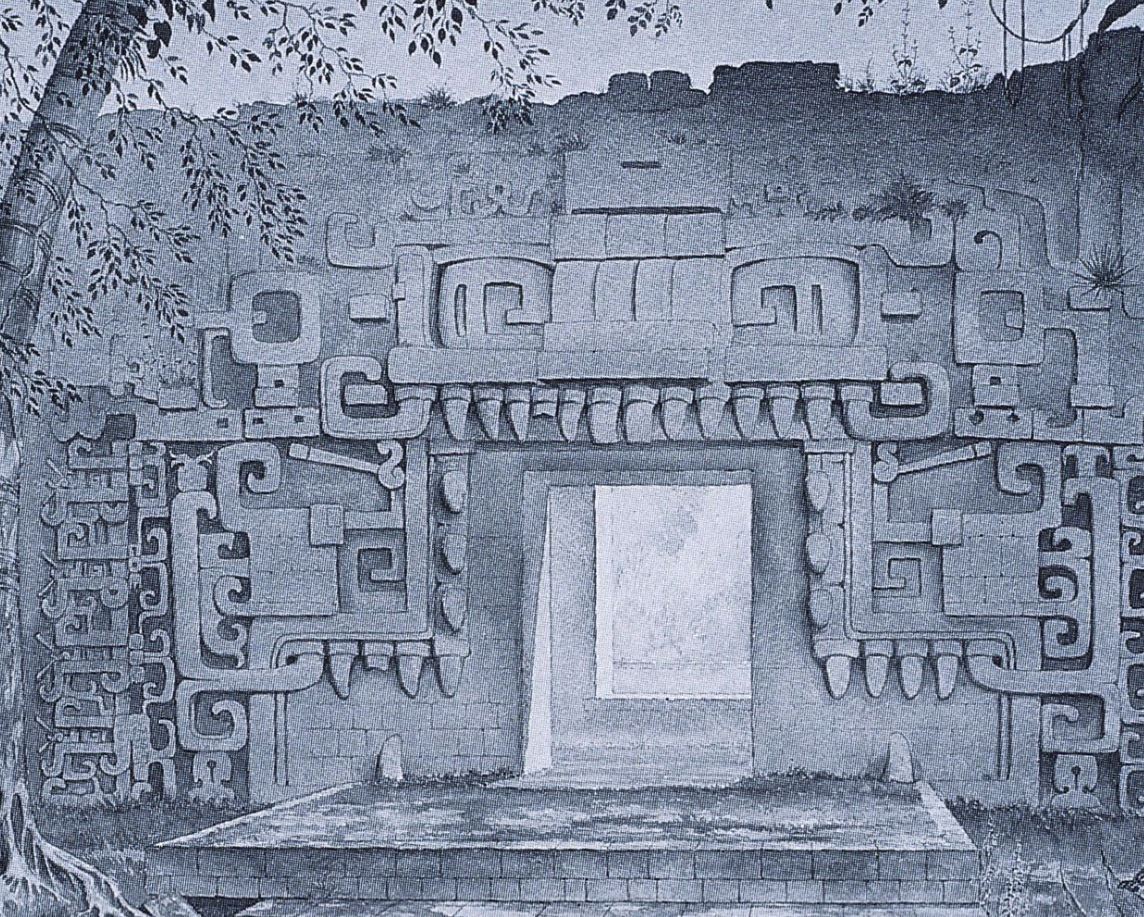 A drawing helps.  The teeth of the jaw are missing for some reason.  The drawing, uncredited, is online at JSTOR under Artstor Chicanna.