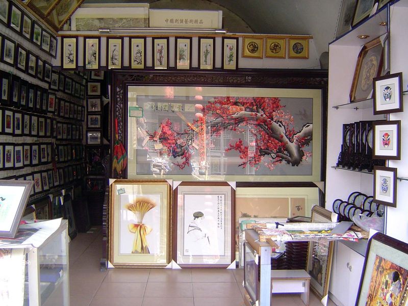 Silk embroidery.