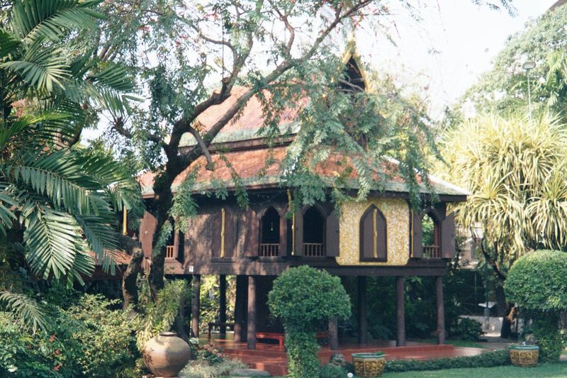 The "box in a box" structure is evident from the double-stacked roof. You'd never guess that the building is surrounded by central Bangkok.