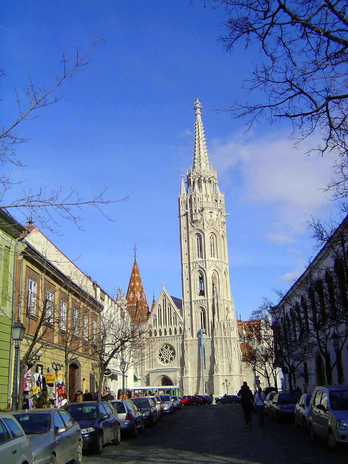 Close to the palace is the Matthias church, used as a mosque in the Turkish interregnum but restored as a church late in the 19th century by