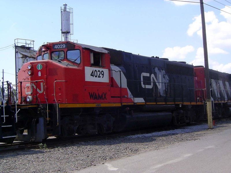 An ex-Canadian National loco, relabelled WAMX, for Webb Asset Management. How's that for romance?