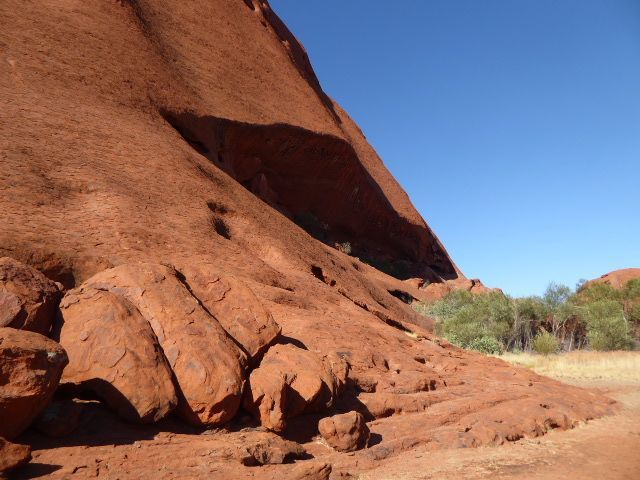 The rock here looks as though it had melted and then congealed.