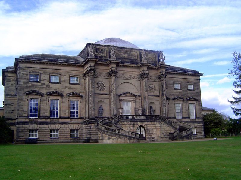 Pevsner is much more impressed by the south front, despite its lack of arms and pavilions. He writes, "The much more original south front is