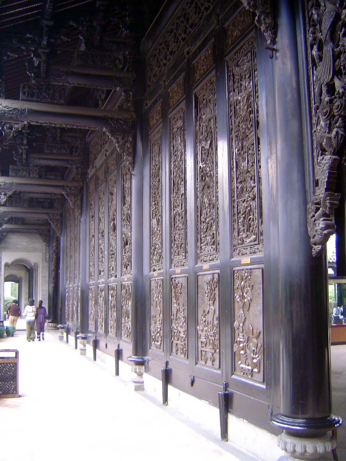 The buildings were full of visual aids for the students. The wooden screens here, each with an educational message, were the low-tech equiva