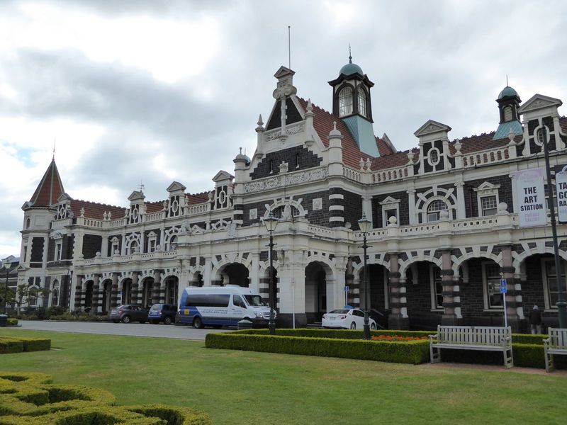 The facade is long, befitting what was once New Zealand's busiest railway station.