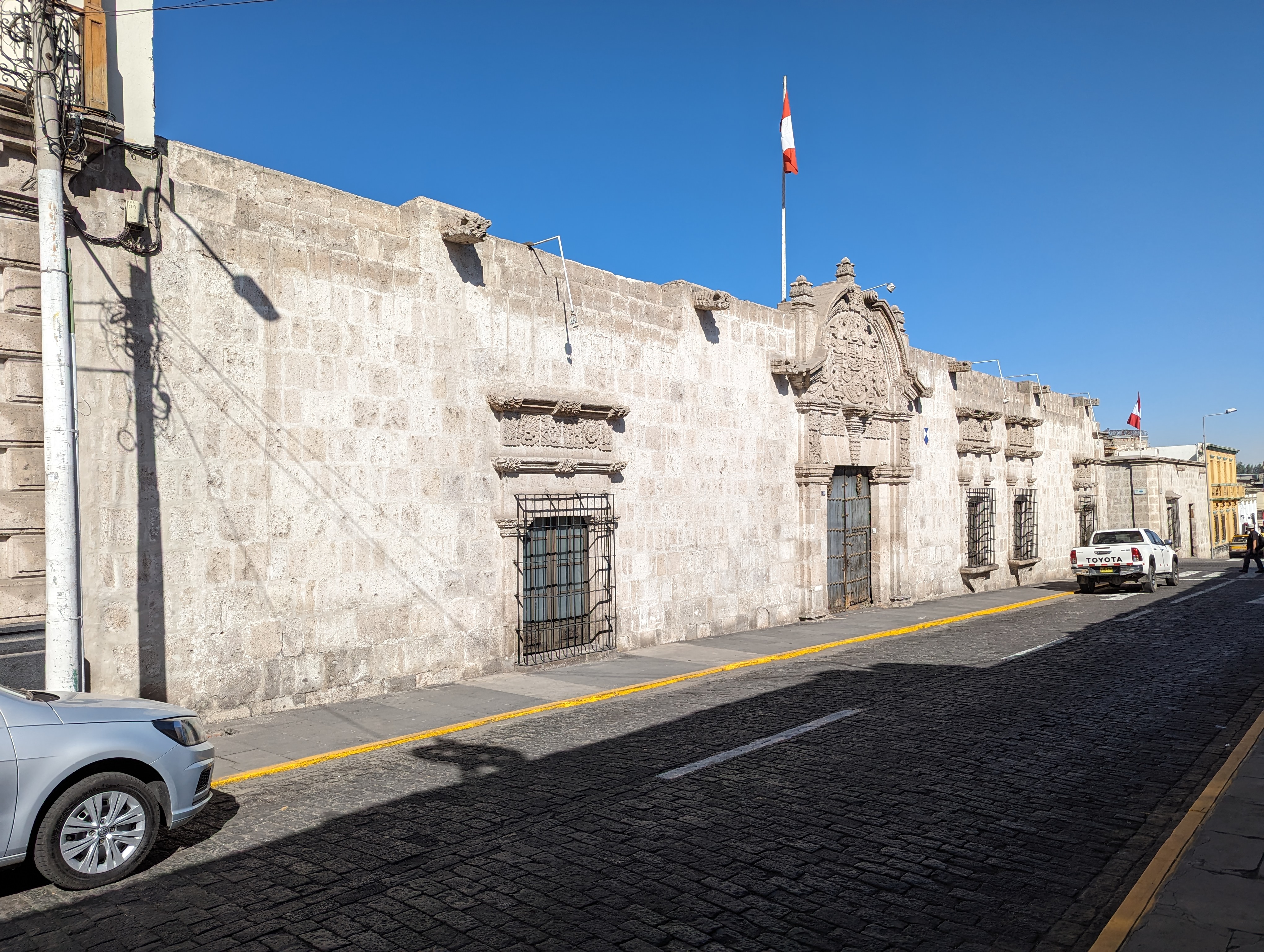 One of 250 protected casonas, or mansions.  This one has some mestizo ornament over the entrance.