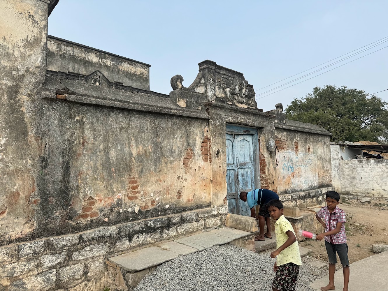 Here's a house where the archaeological treasures found up top are stored.