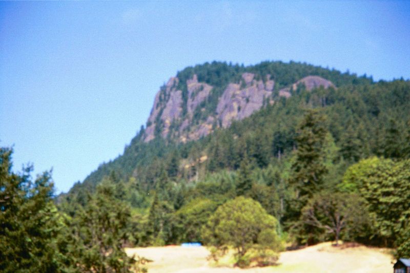 Late summer pasture, with the glacially plucked leeslope of Mt. Maxwell in the background. The summit is another provincial park, thick with