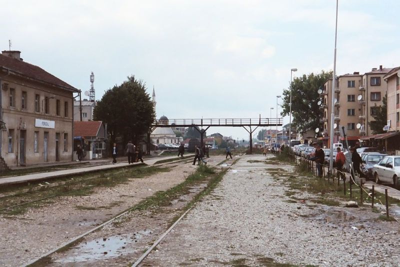 Railway tracks, with plenty of memories for local Albanians, who remember having to flee only a few years ago from here to Macedonia.