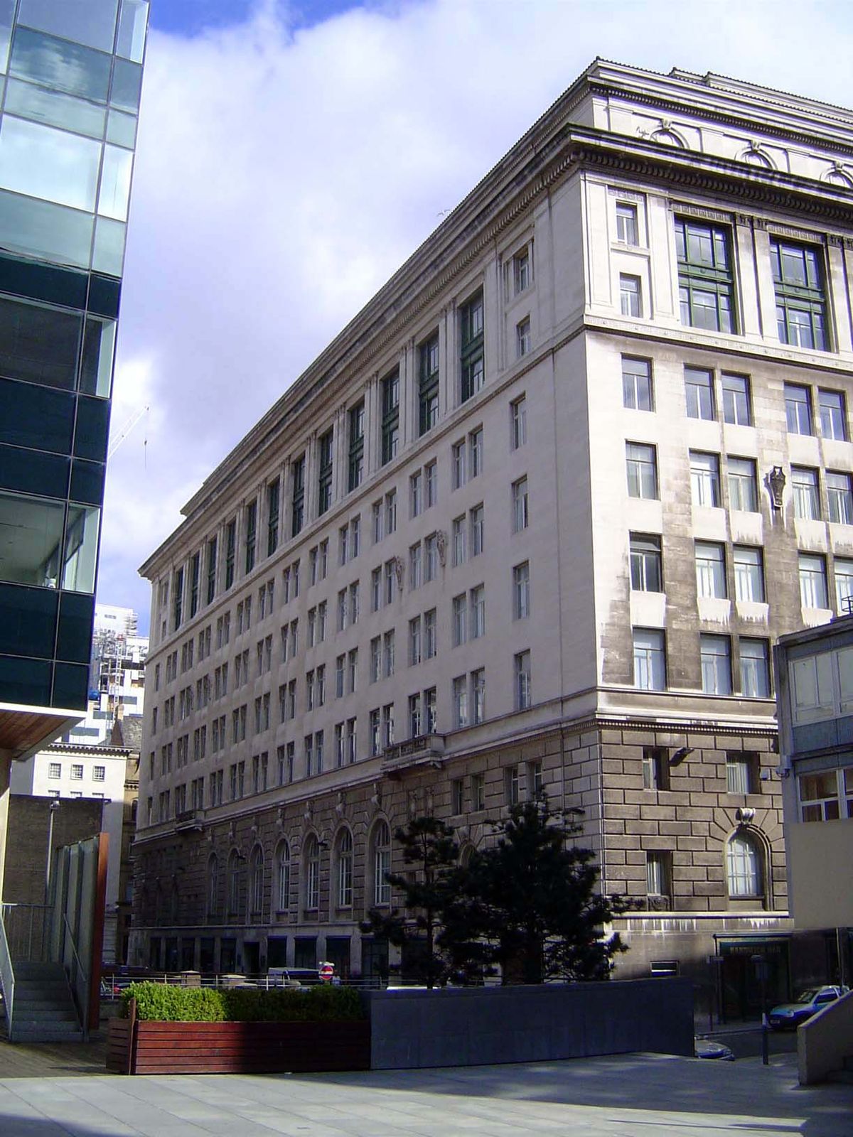 Still close to the water, the block-square India Building of 1930 was rebuilt after the blitz.