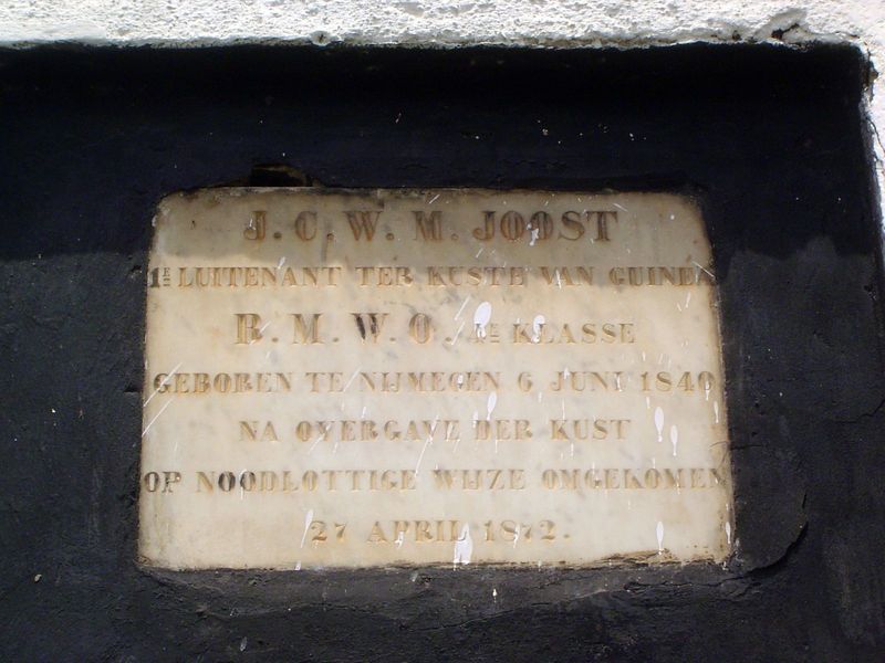 M. Joost, we read, was fatally injured during the surrender of the coast. Judging from the date, 1872, that would be the sale of the coast t