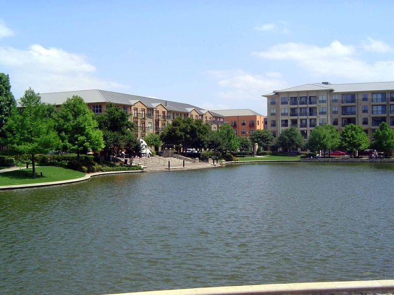 We've come to look at the Legacy Town Center, which surrounds this almost manageably-sized pond.