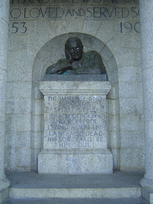 Creepy eyes? Once again, as with the statue of Rhodes in Cape Town's Company Gardens, somebody has targeted the wicked imperialist. The bust