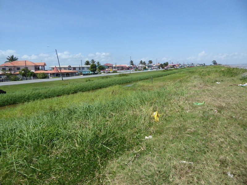 The same spot, but looking landward. Those houses would be in trouble without the wall.