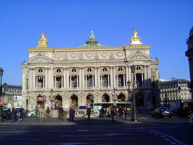 And now for something frivolous. This is the Palais Garnier or Opera, completed in 1875 and built with an iron frame. It has a modern skelet