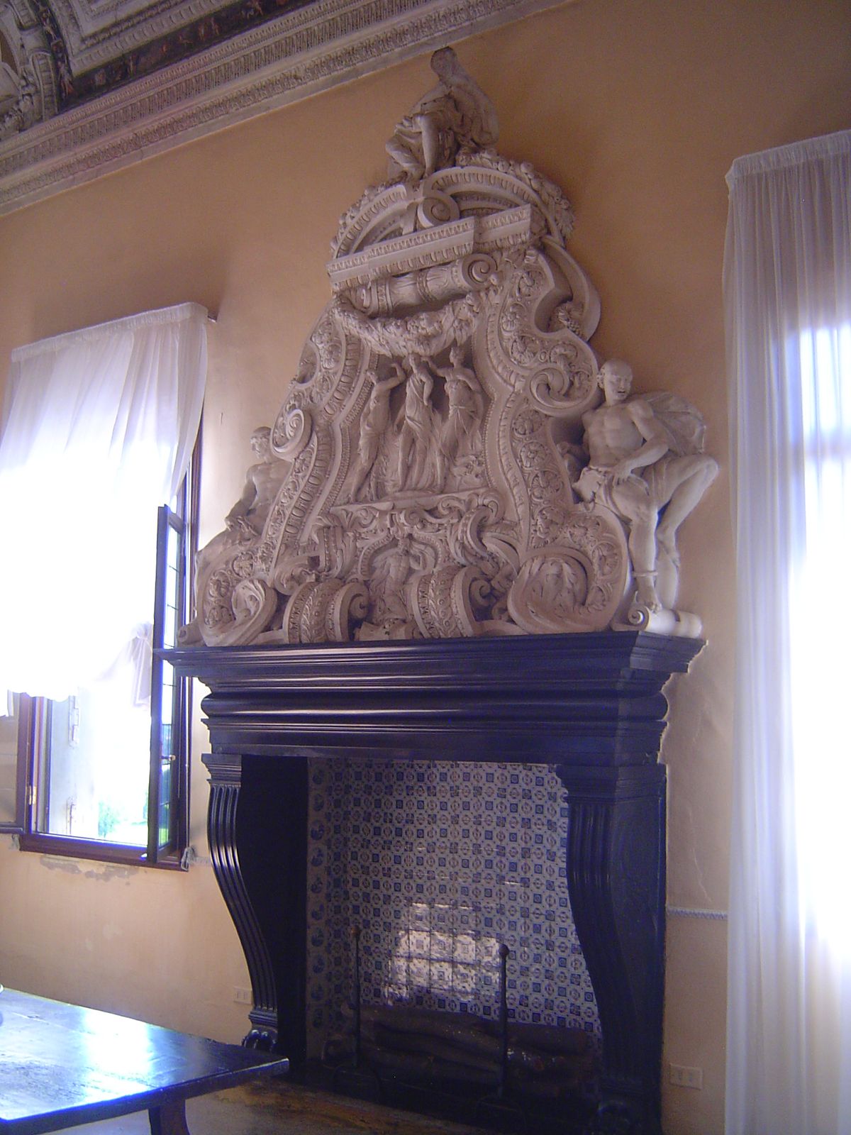 Fireplace in the southwest room.