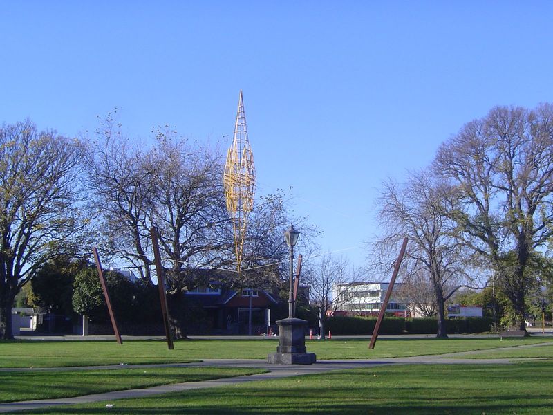 Here's Neil Dawson's Spires. The sculptor explains, "There has been so much loss in the city, including a loss of location. There is a need 