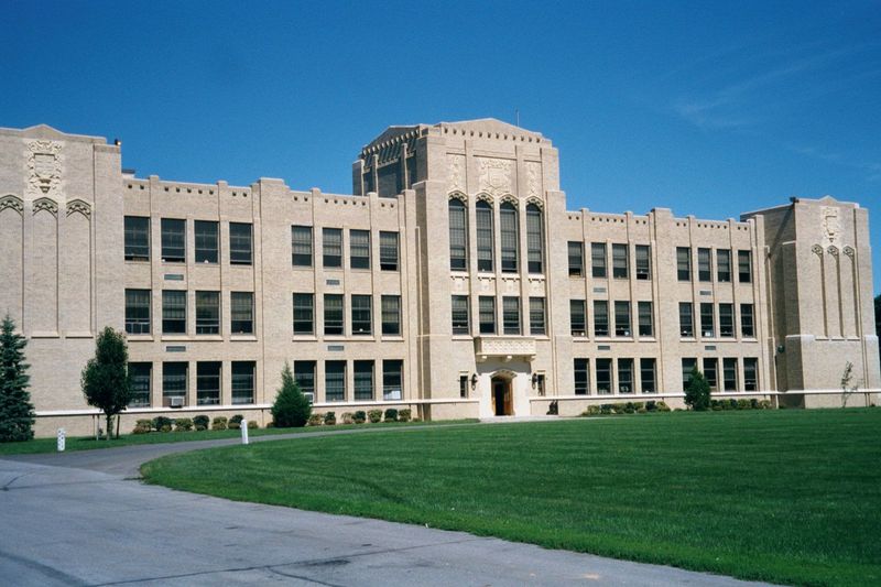 Another ten miles: Cutchogue High School, midway out the North Fork.