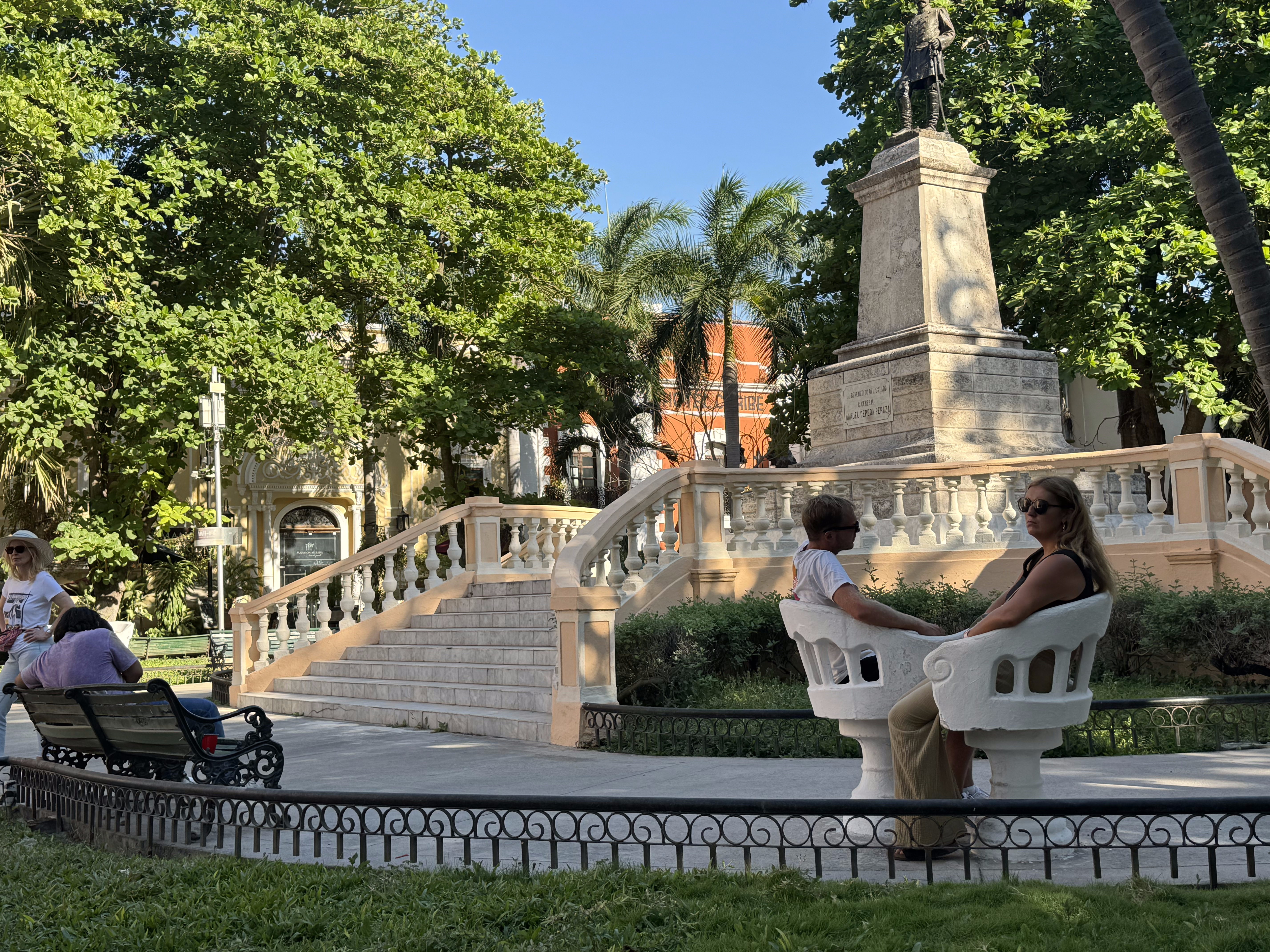 Just outside the church is one of the city's old squares, in this case the Plaza de Hidalgo.  The bronze is of General Manuel Cepeda Peraza,