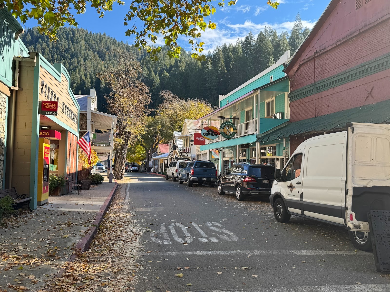 Here's a view down the town's main street, with the Craycroft at the right.  Notice the hardware store on the left the yellow building.