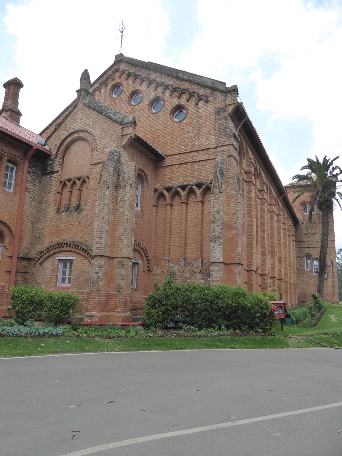 One wing is the school's chapel.