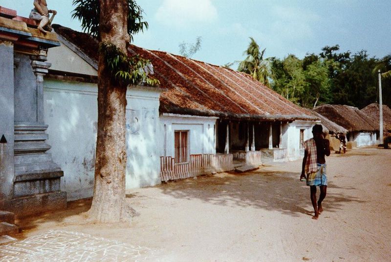 Around the corner, a street with more typical village housing.