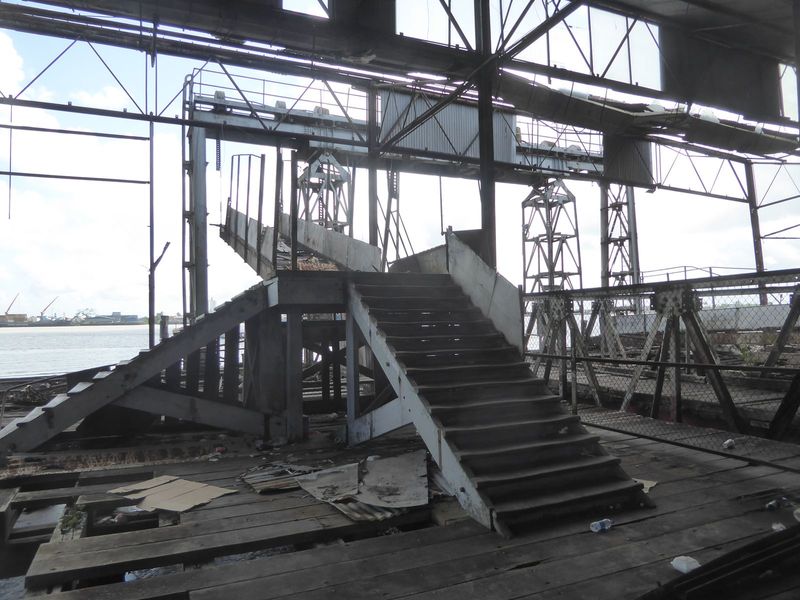 In the days of car ferries, foot passengers used these stairs.