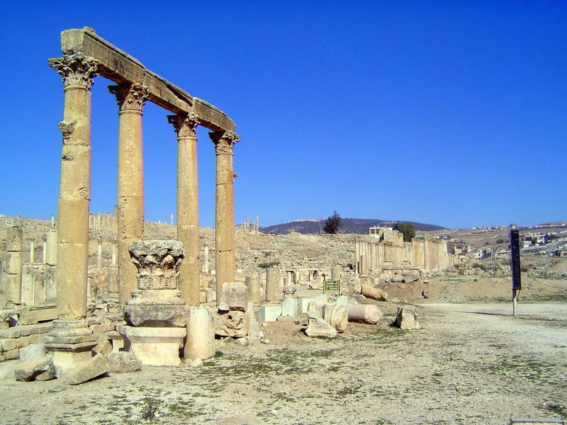 Looking northwesterly and across the cardo.