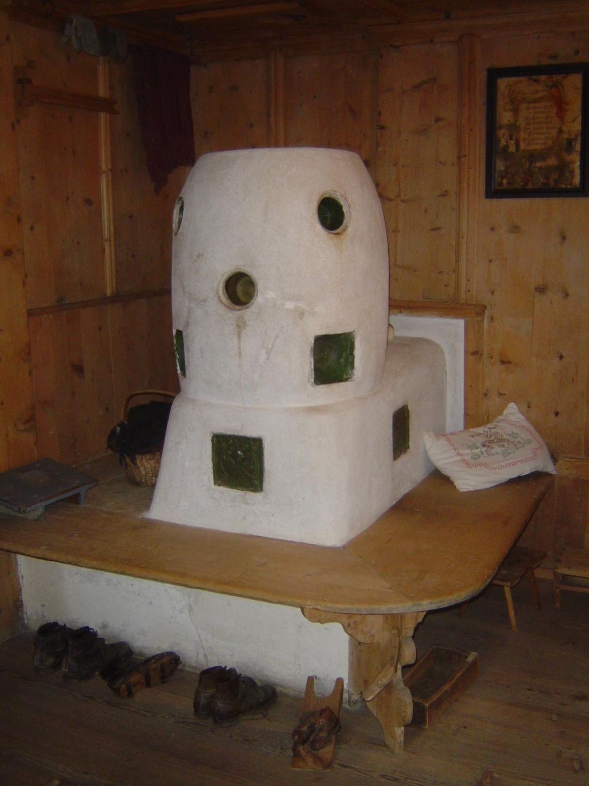 The stove that heats the house.