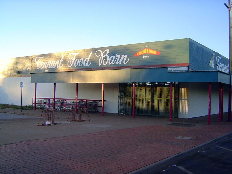The single grocery store is similarly screened.