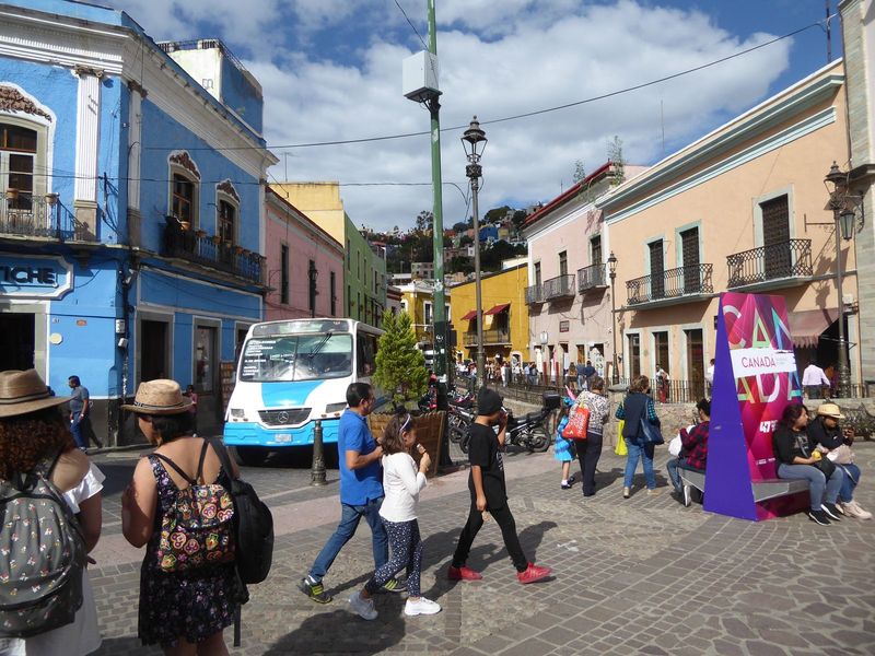 A bus pops up from the Tunel La Galerena.