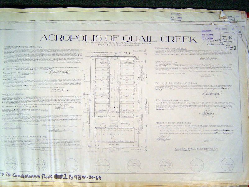 Meanwhile, housing additions continued to evolve. Here's the plat of the Acropolis of Quail Creek, from 1970.