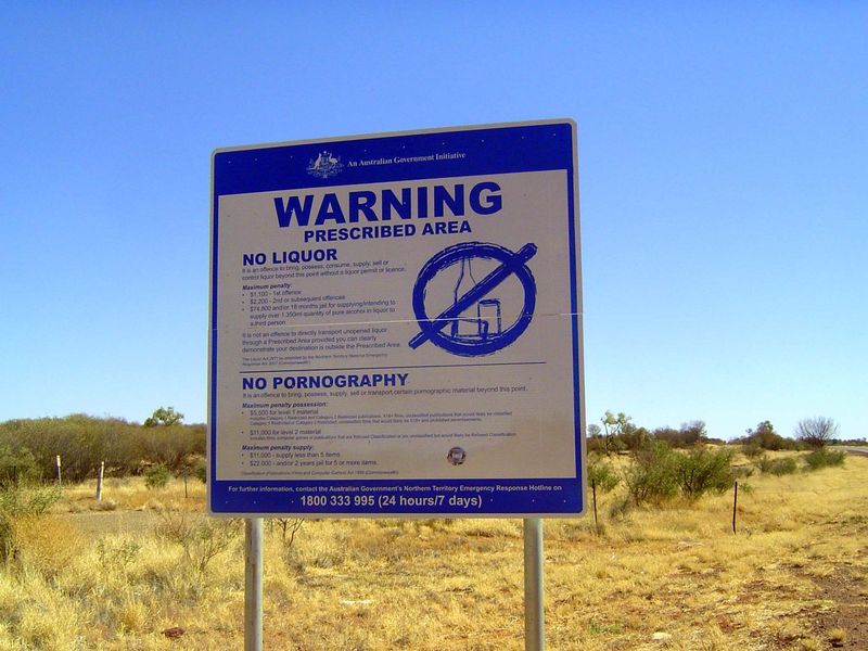 Signs seek to shield the Aboriginal population.