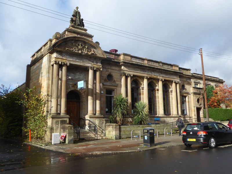 Carnegie gave 100,000 pounds in 1901 for 14 Glasgow Libraries. Half were designed by one architect, James Rhind. This is one of them, the Wo