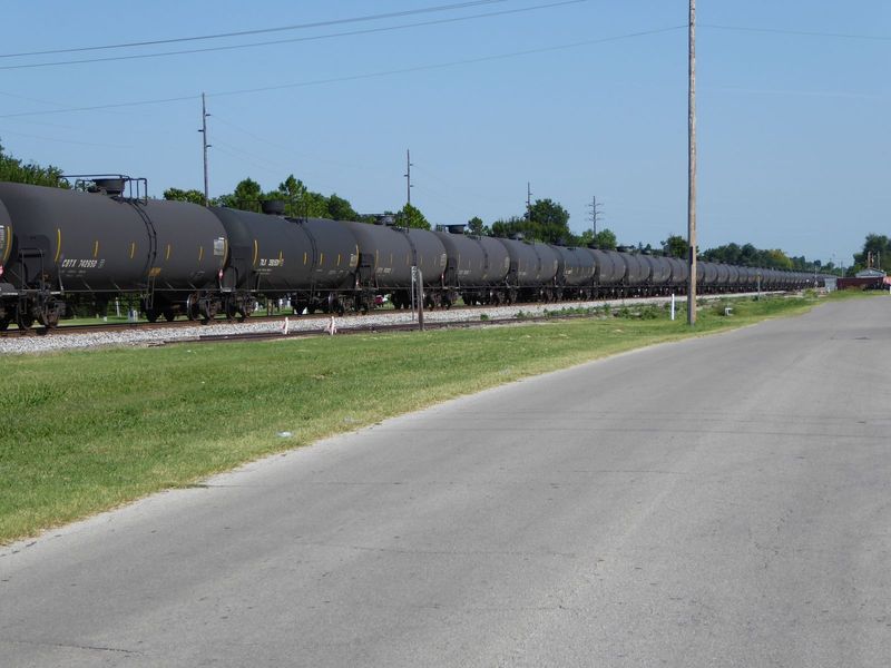 Who would have thought that in 2015 Norman's track would carry trains of tank cars? Hadn't they gone the way of the dodo? Not quite. These c