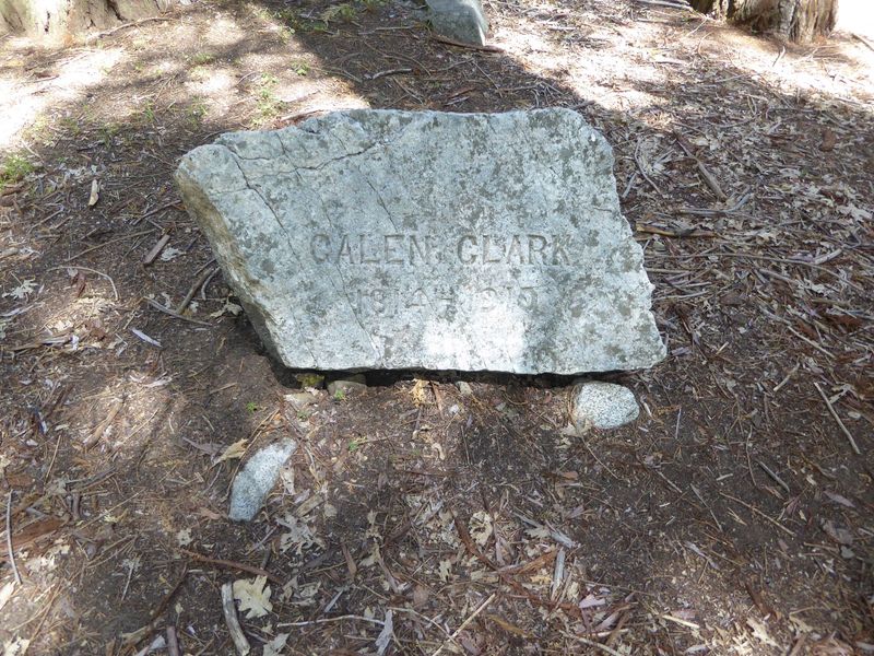 What would the park's first guardian think of our doing this? The stone is in the small Yosemite cemetery, near a museum that lies low and a