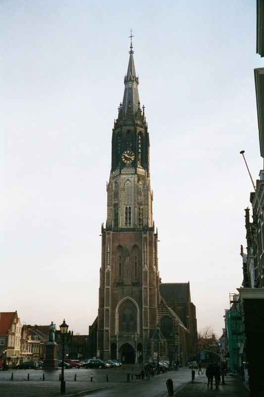 Short of getting in a helicopter, the best way to get oriented is from the steeple of the so-called New Church, which was built between 1381