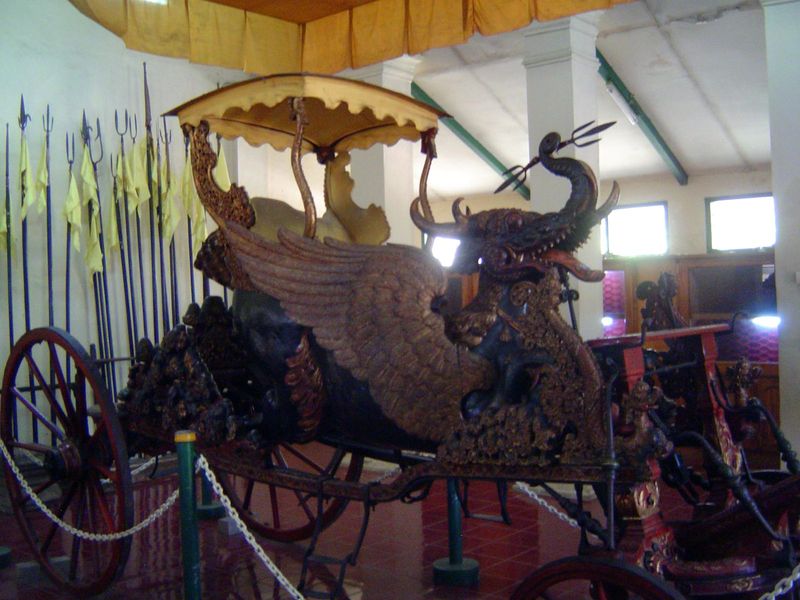His carriage, which puts the sultan on the back of Garuda, Vishnu's mount.