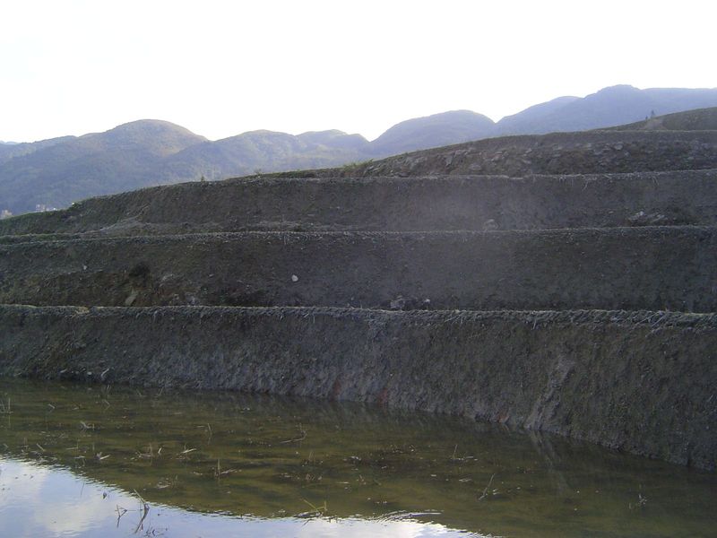 A clear distinction between the wall and dike.