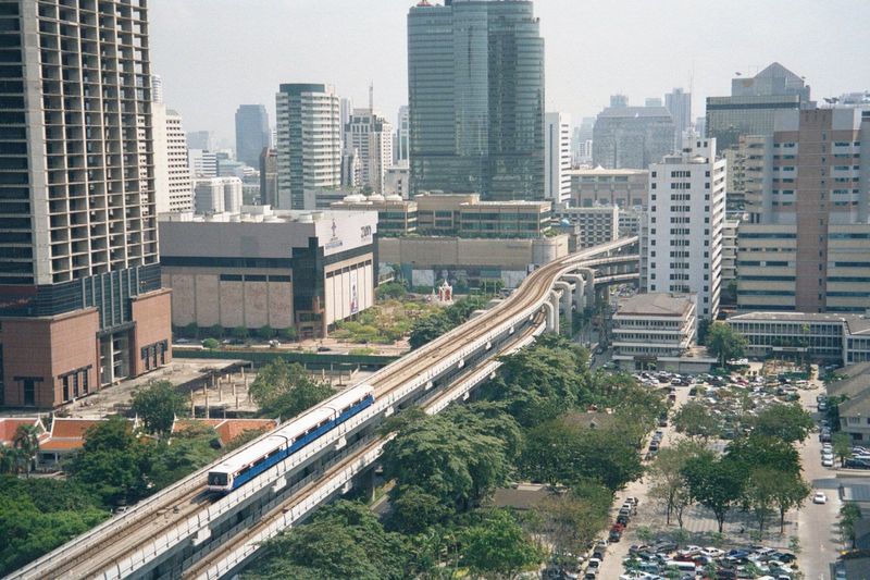 Looking east from Siam Square along the line of the skytrain and away from the old city: more shopping and hotels. Between 1964 and 1970—say