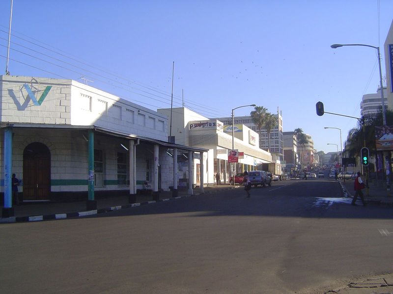 The view from the boma up Victoria Avenue, Blantyre's main street. The town had only 4,500 residents in 1945; 20 years later it had grown to